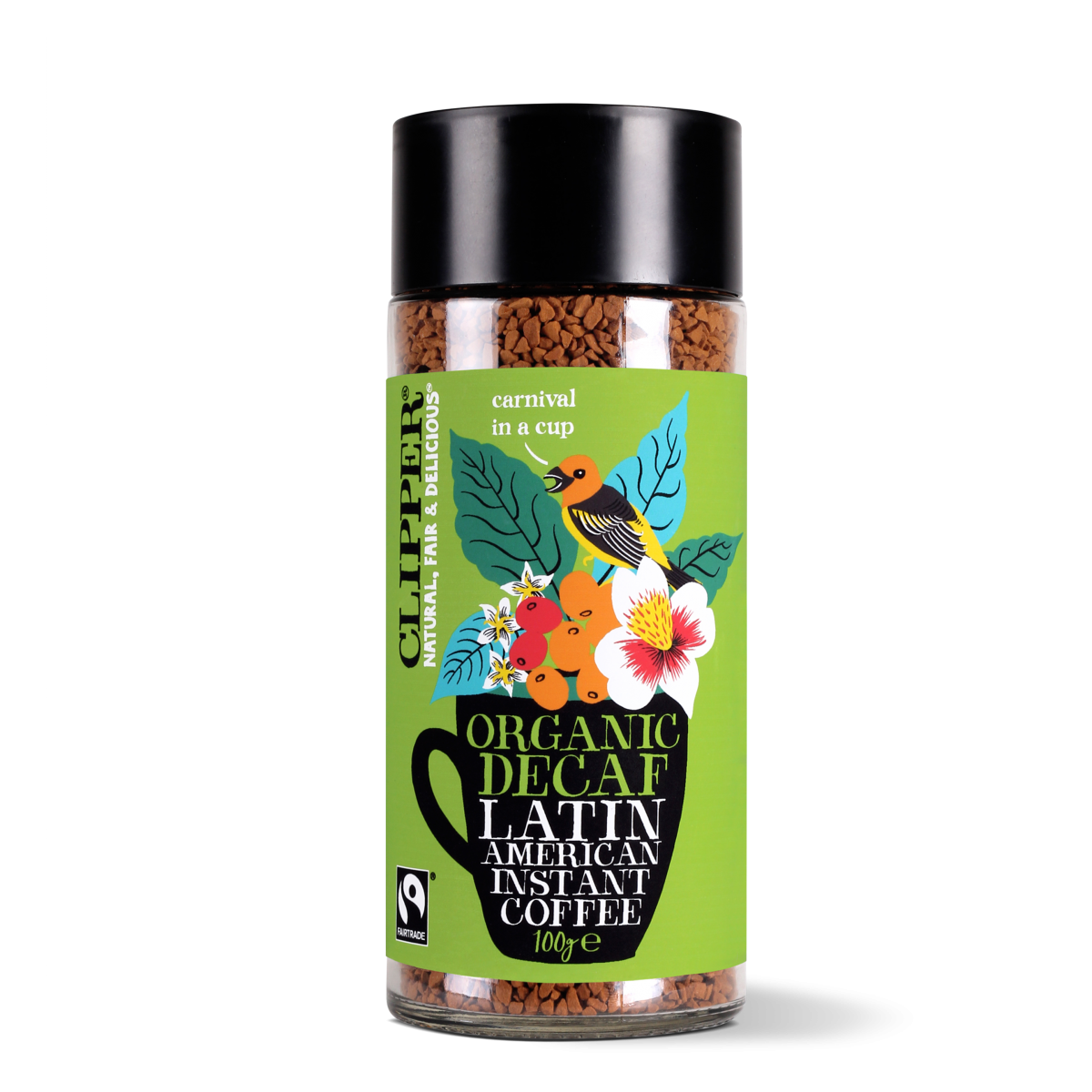 Organic and Fairtrade Decaf Latin American Instant Coffee Clipper Teas